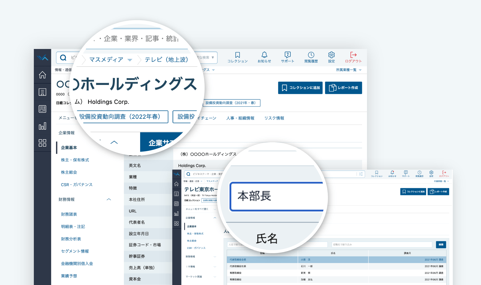 担当顧客や周辺の情報を深堀り調査・分析する
